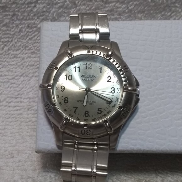 Acqua Quartz Watch Silver Band Bracelet Band For Parts Repair - Picture 1 of 7